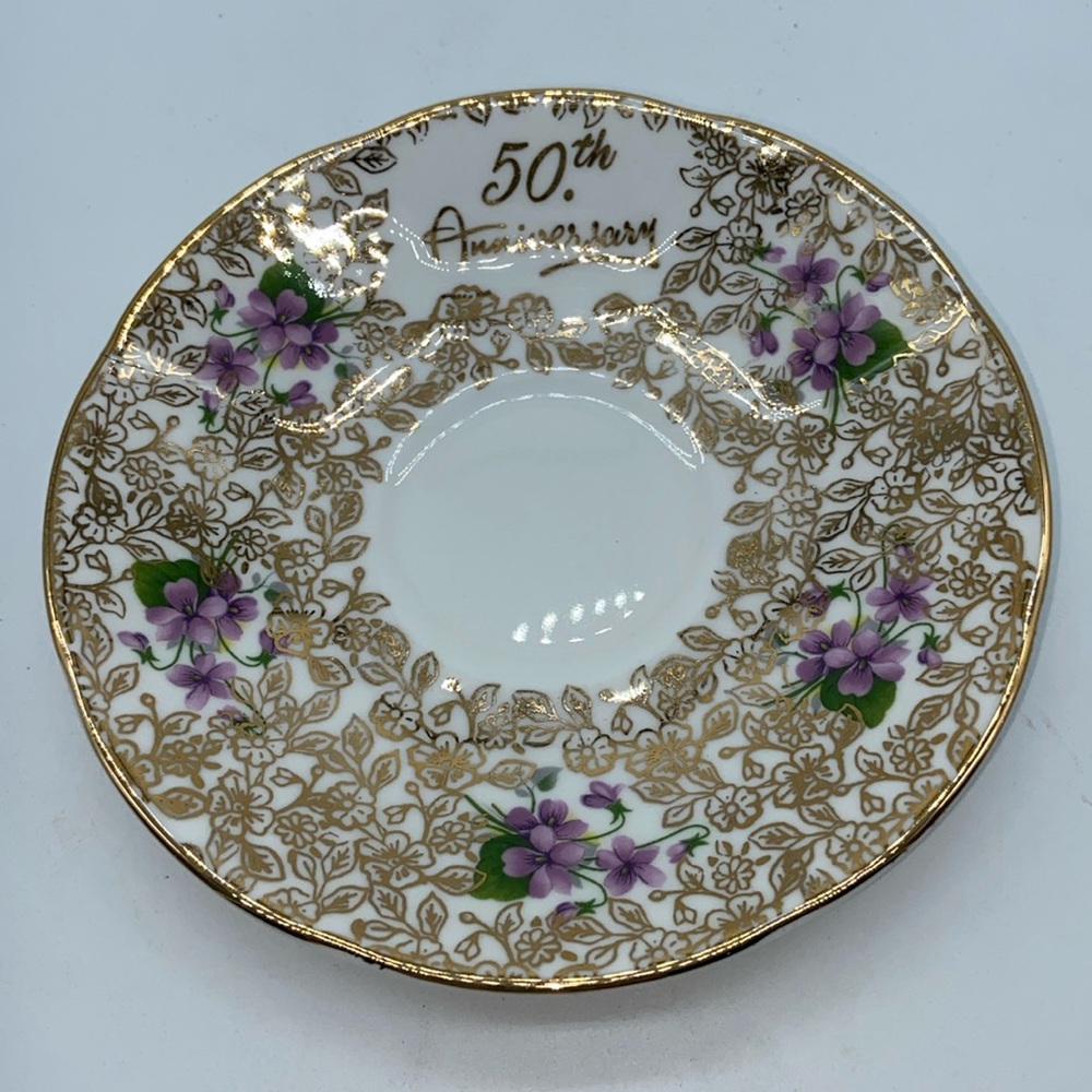 Vintage Elizabethan 50th Anniversary English Bone China *Saucer Only*